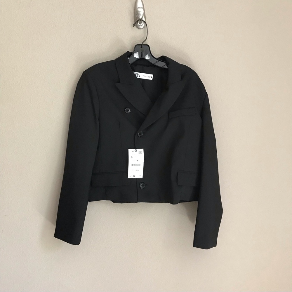 ZARA CROPPED WOOL BLEND BLAZER - Picture 5 of 10